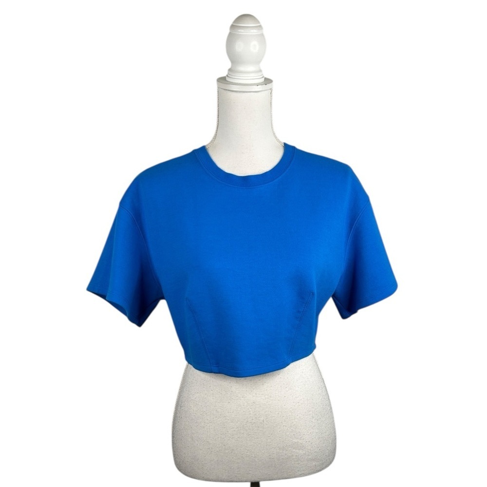 Future Collective Blue Super Soft Cropped Y2K 90's Casual Top Size Small